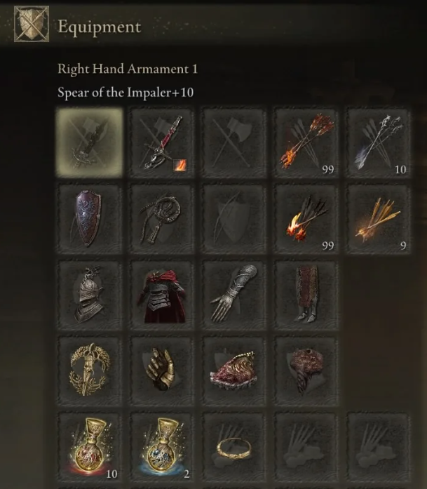 Elden Ring DLC Spear of the Impaler Build at Level 150 for PVP & PVE